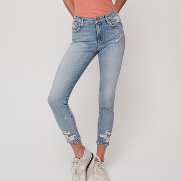 AGOLDE Sophie Mid-Rise Skinny Jean With Chewed Hem & Waistband, 25 - Picture 5 of 14